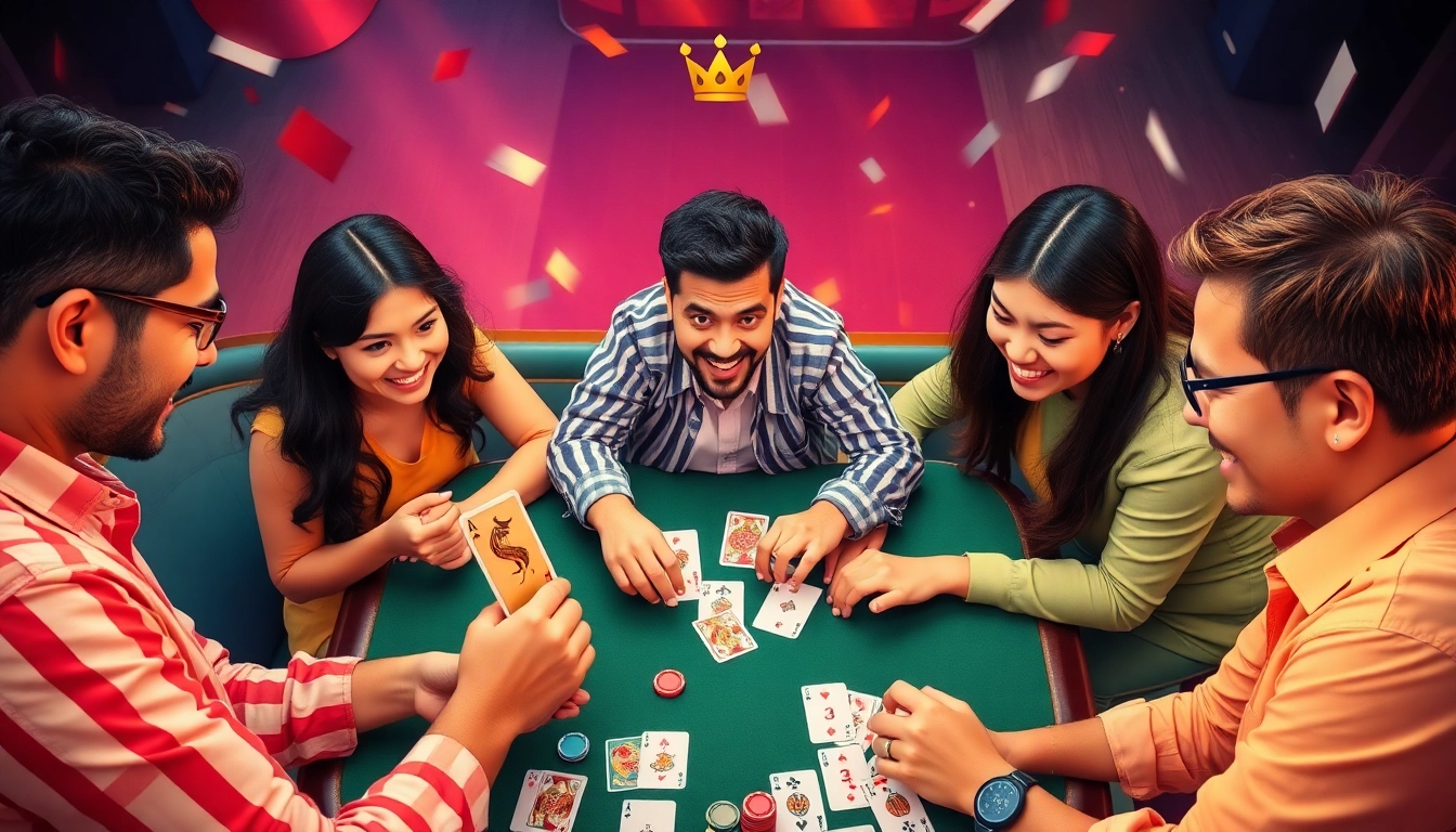 Players enjoy Rummy Wealth, showcasing excitement and engagement with colorful cards and chips.