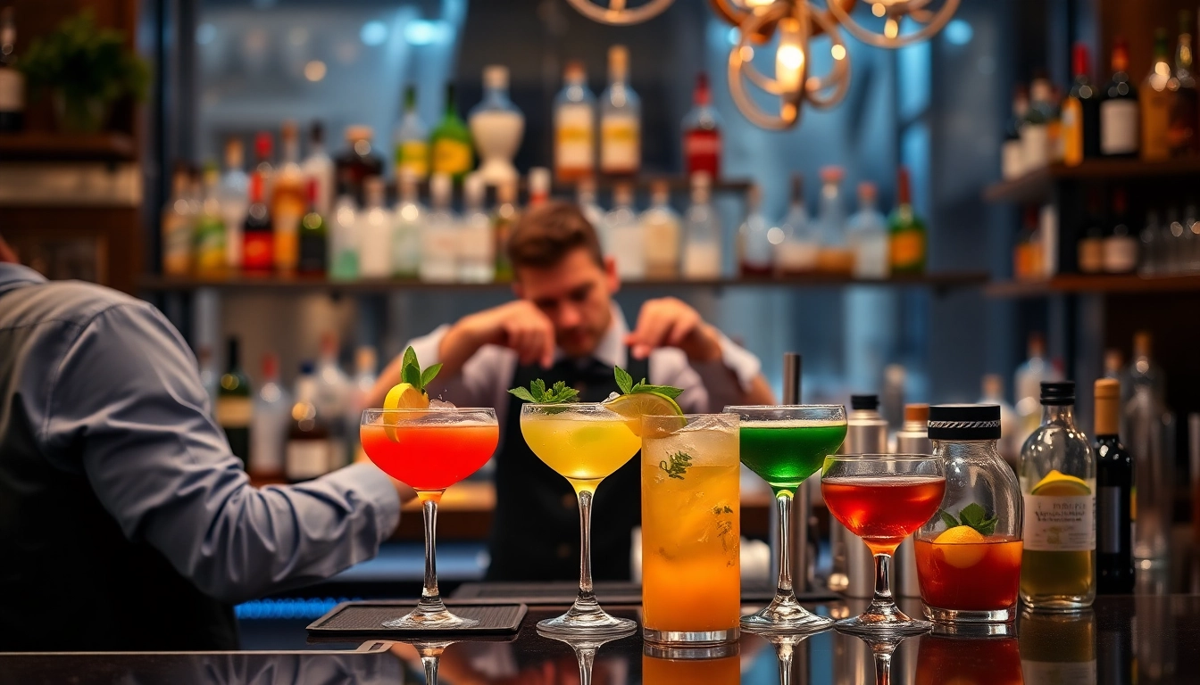 Learn the art of mixing at our berlin cocktailkurs with an experienced bartender in a lively bar setting.