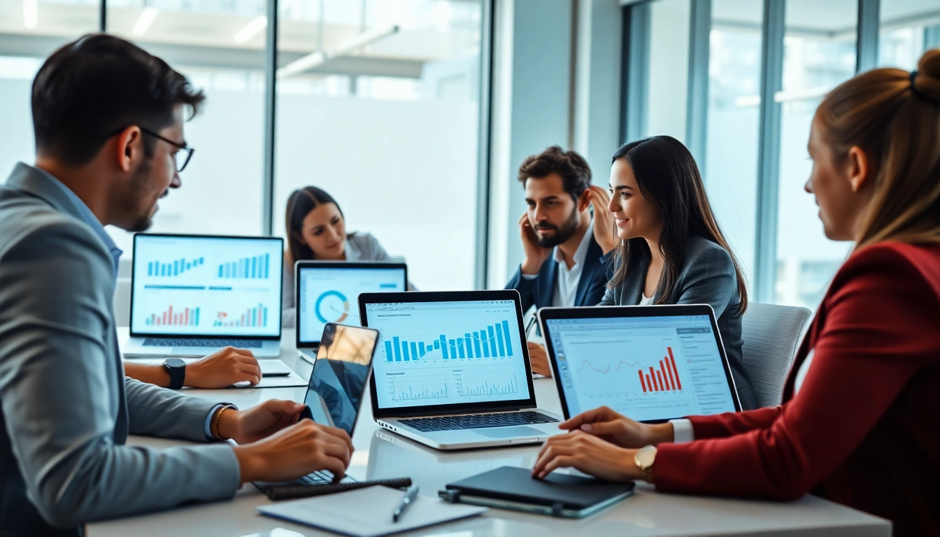 Engaged professionals evaluating the best accounts payable tools in a bright office setting.
