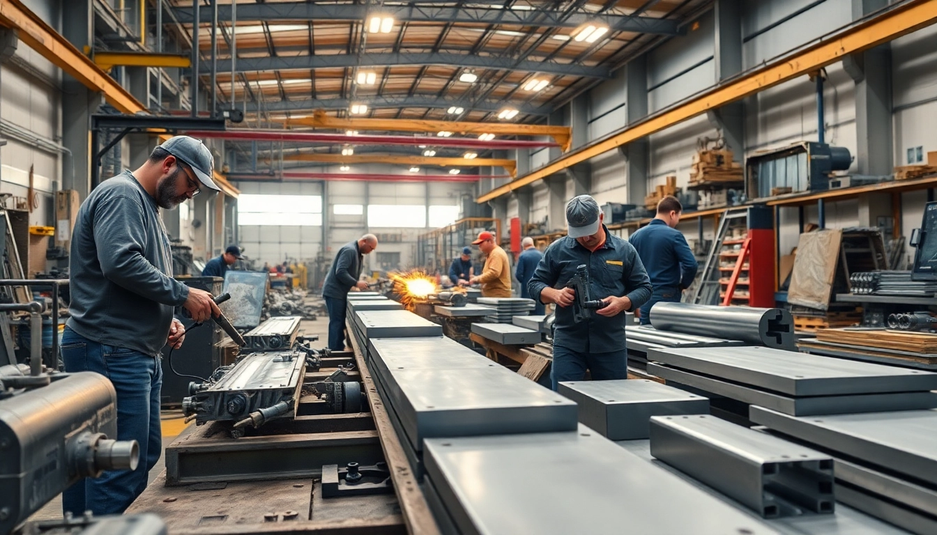 See skilled workers at a metal manufacturer in Edmonton fabricating steel components efficiently.