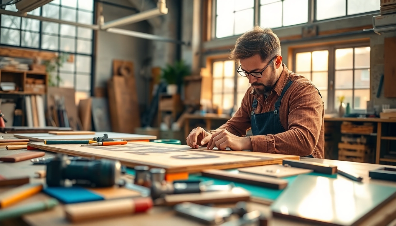 Creating a custom sign at a calgary sign company showcases skilled craftsmanship and tools.