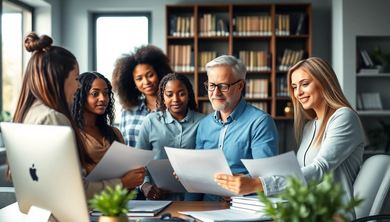 Apply for GCMS notes with professionals reviewing applications in a bright office space.