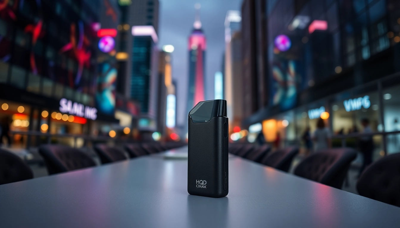 Hqd Cirak Pod System showcased among vibrant urban aesthetics, emphasizing modern vaping culture.