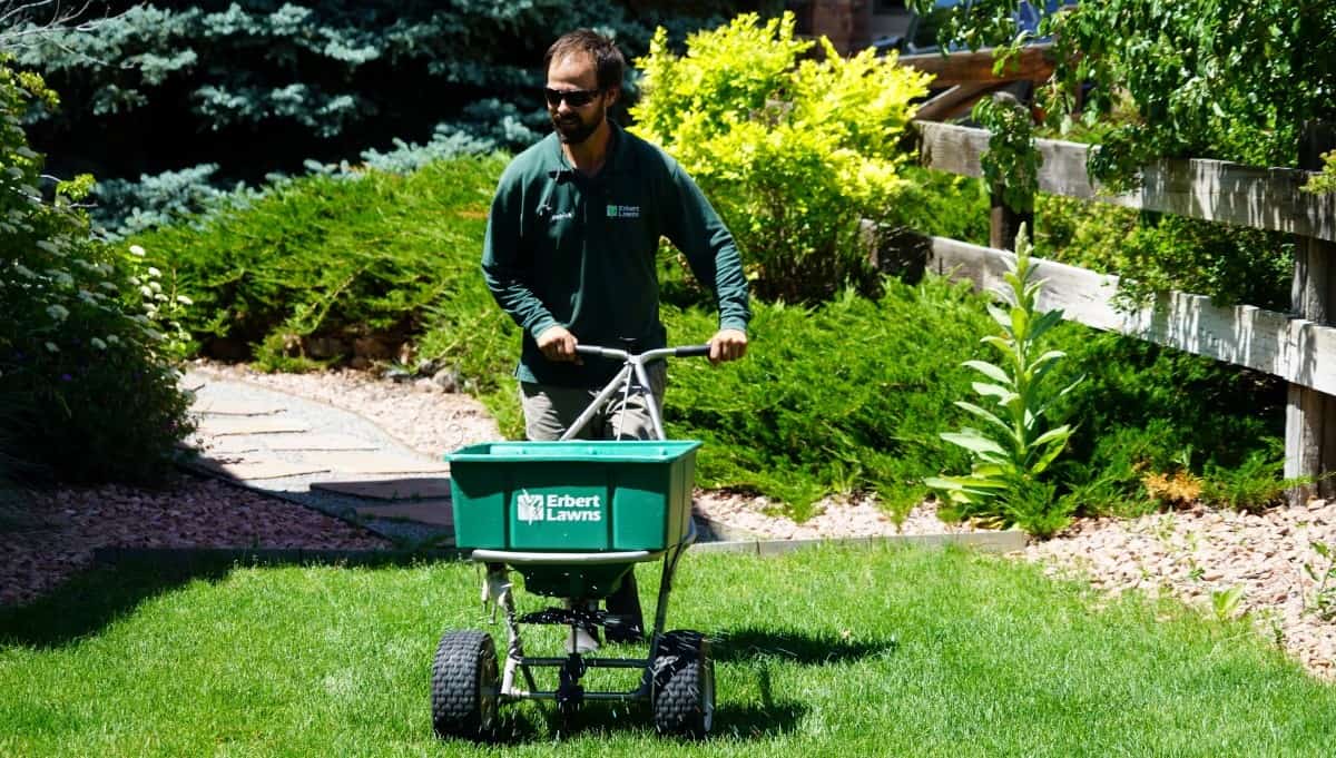 guy mowing lawn