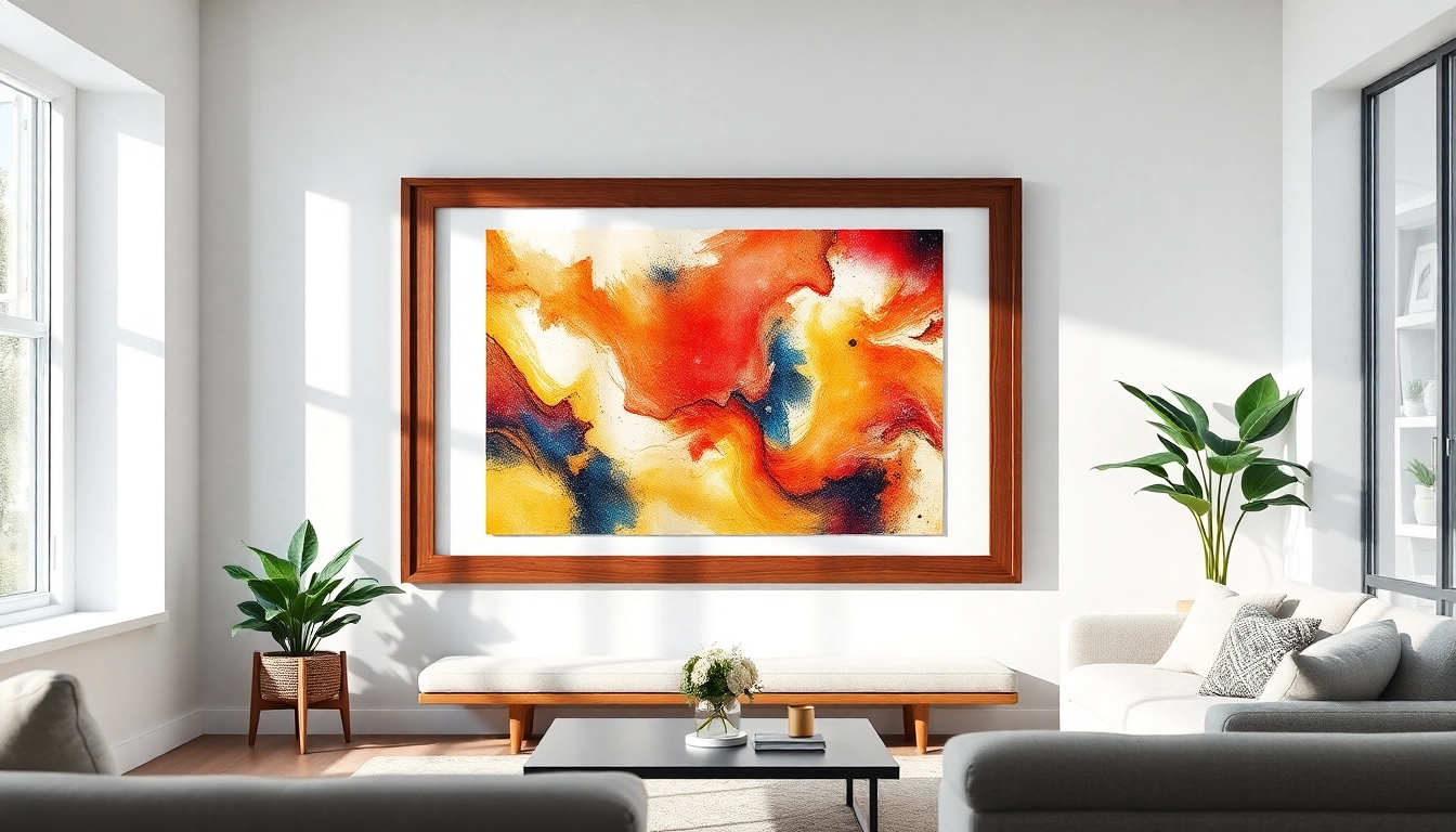 Stylishly display your 24x36 frame with rich wood finish in a minimalistic setting.