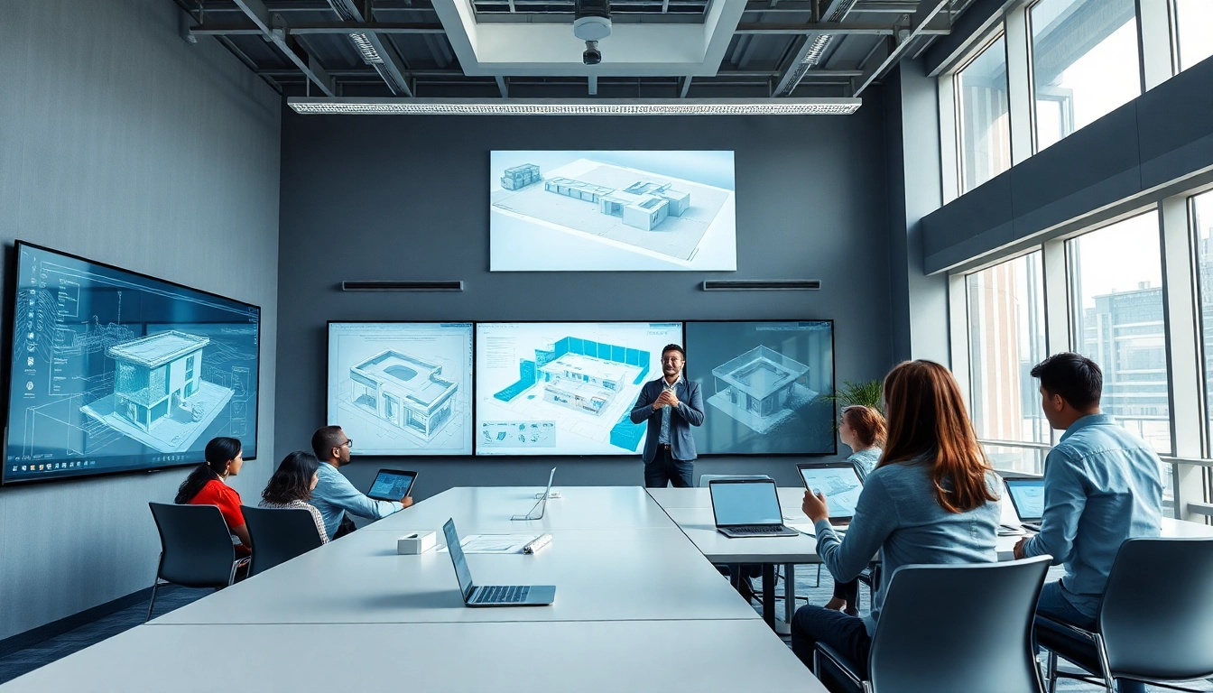 Students participating in BIM Training in Pune in a modern architectural design studio.