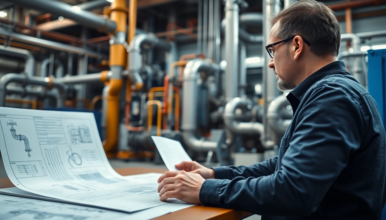 Conducting pipe stress Analysis in an industrial setting with detailed schematics.
