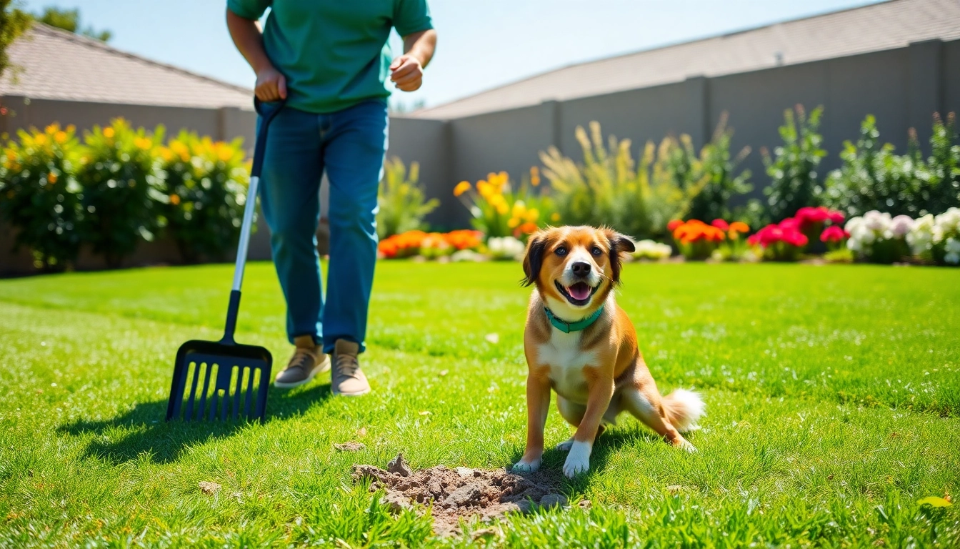 Efficient alamo ranch poop scooper cleaning a yard, enhancing pet care and cleanliness.