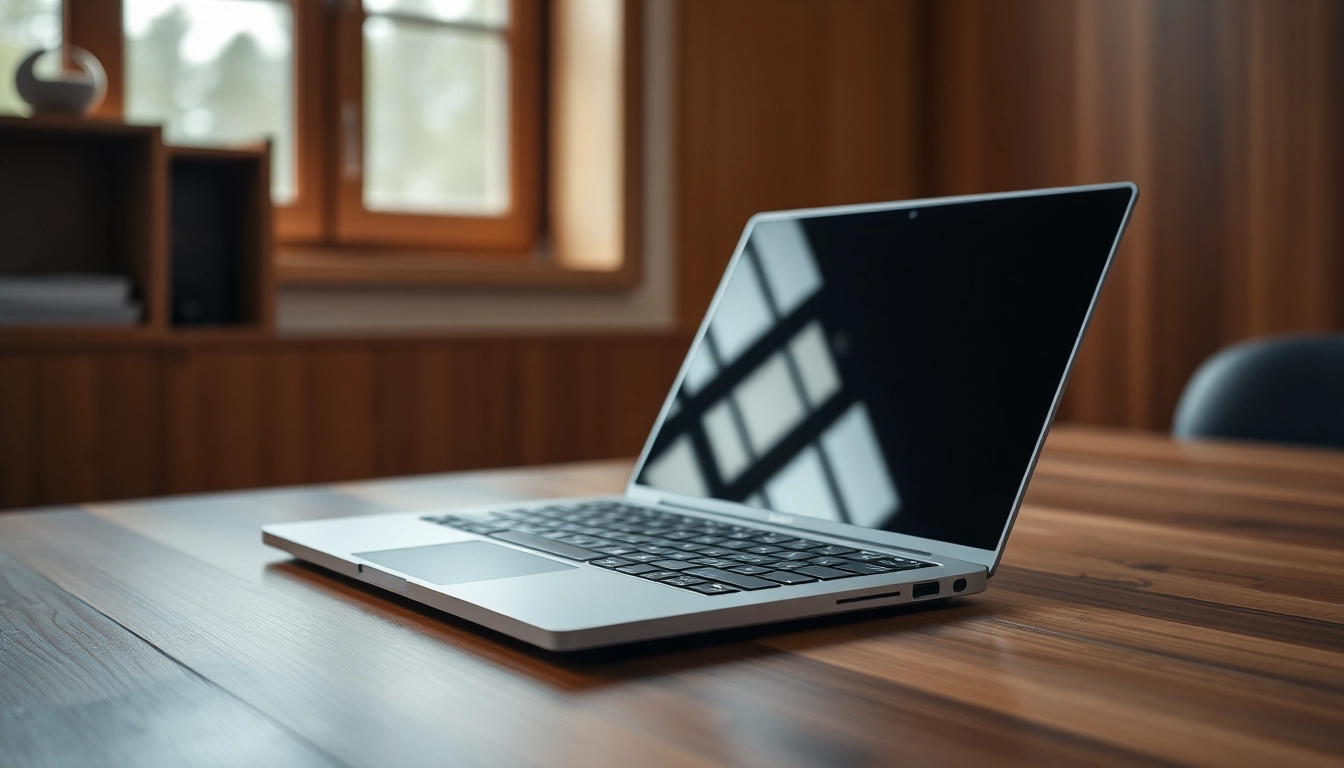Visualiza laptops Huawei en un ambiente moderno con iluminación natural resaltando su diseño elegante.