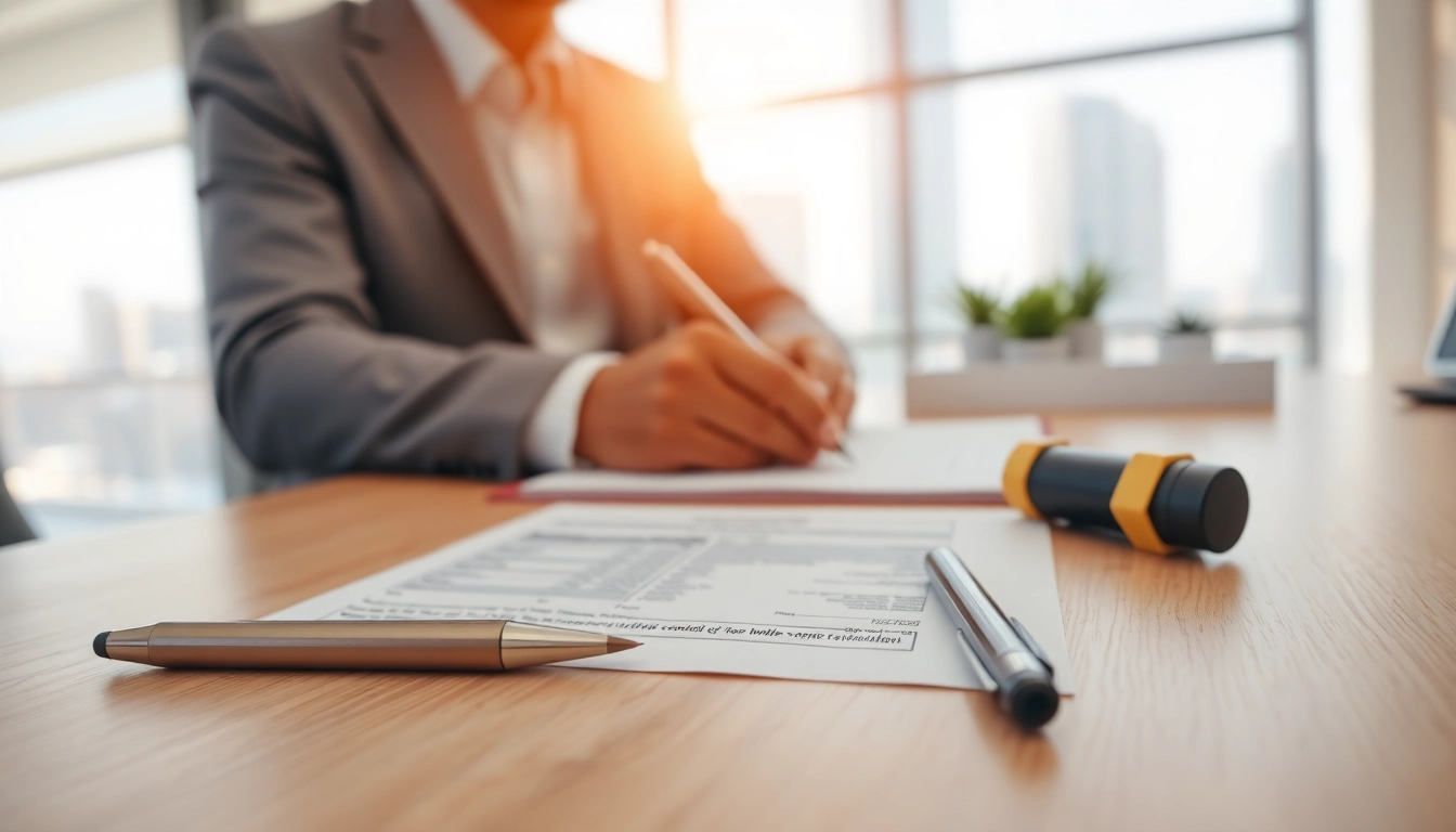 Initiating ejari cancellation​ process with a signed document in a professional office setting.