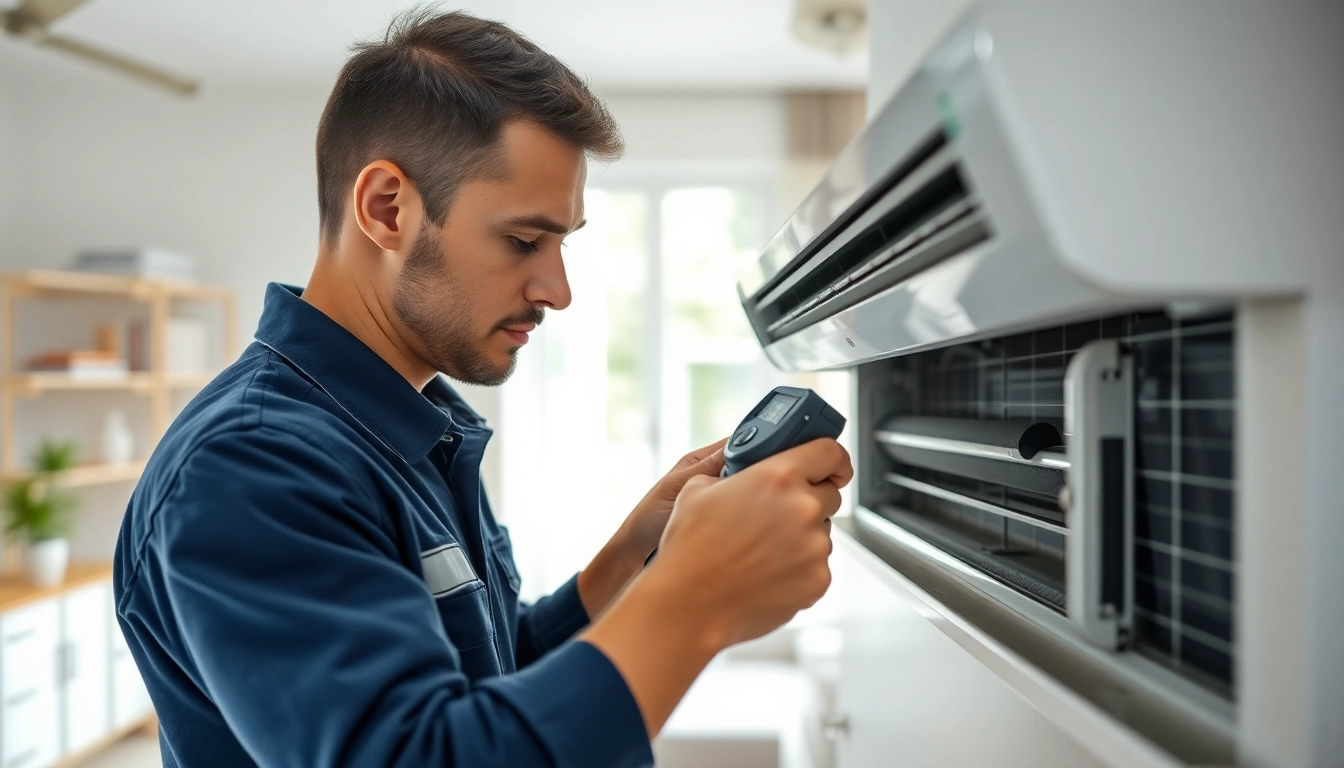 Expert AC repair service in Glendale, AZ with a technician working on an air conditioning unit.