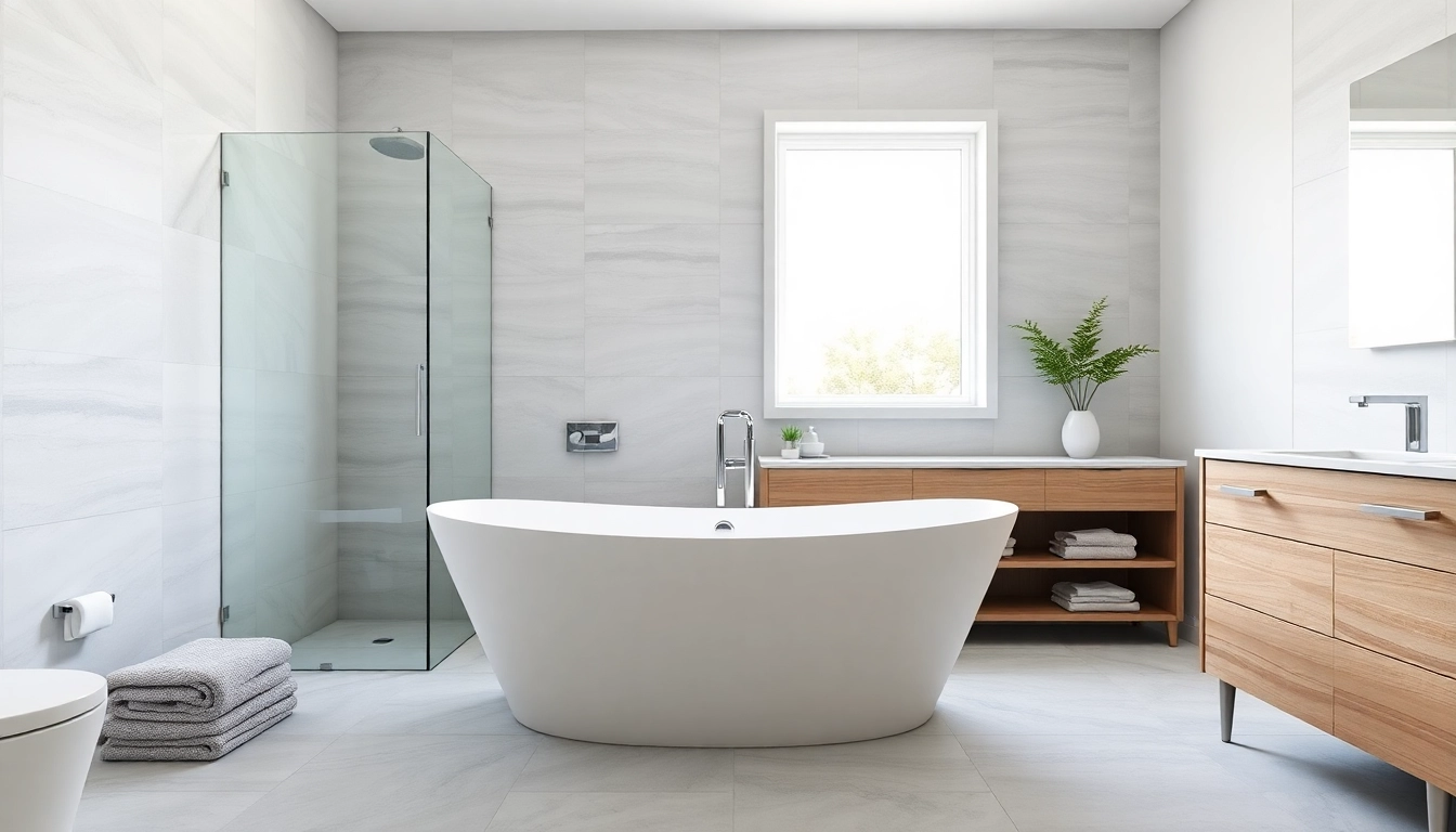 Transform your space with an affordable bathroom remodel featuring a modern design and chic elements.