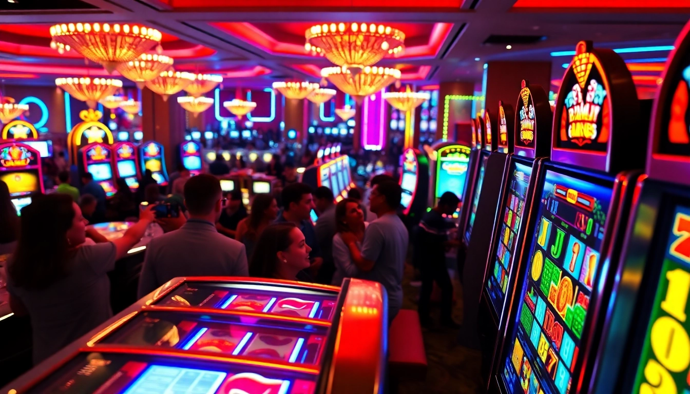Experience the excitement of JILI Games at a lively casino with engaging players and colorful surroundings.