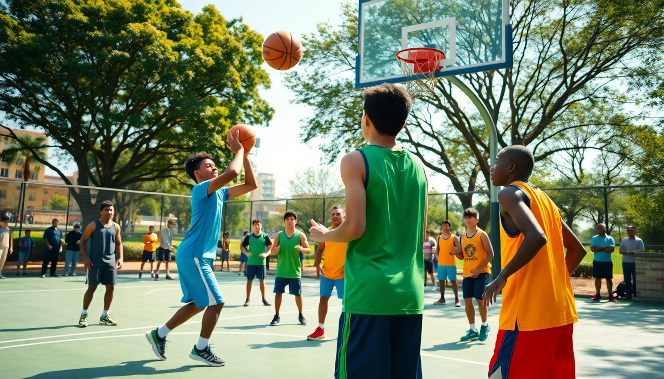 Young athletes engaging in basketball training programs under the guidance of a coach.