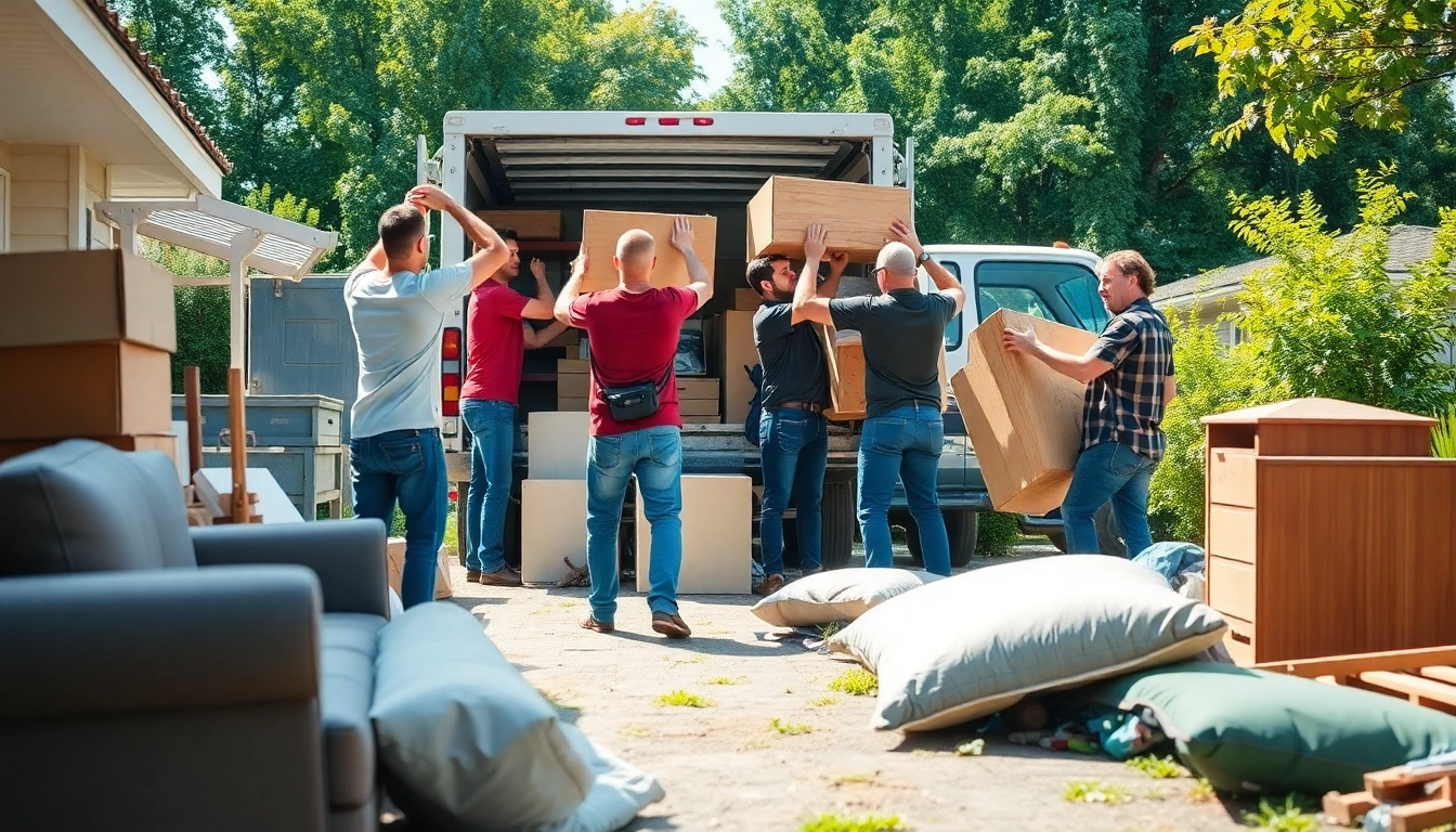Efficient junk removal service clearing clutter from a residential yard.