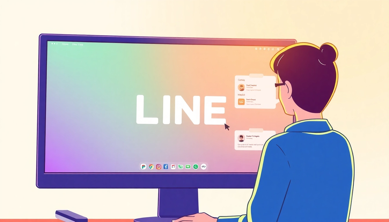Experience the features of 電腦版line下載 on a sleek computer screen while a user engages with the app's interface.