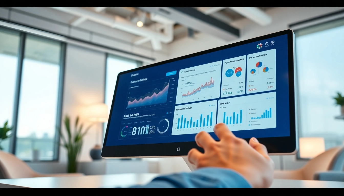 Showcase the features of the best smm panel on a computer screen with dynamic visuals.