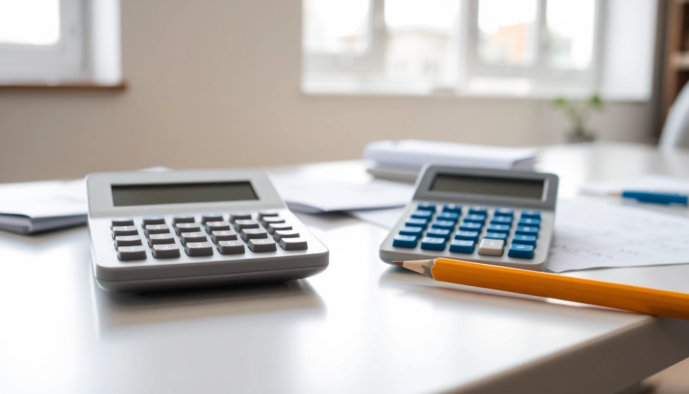 Utilize the Basic Calculator for efficient arithmetic operations with a professional design on a workspace.