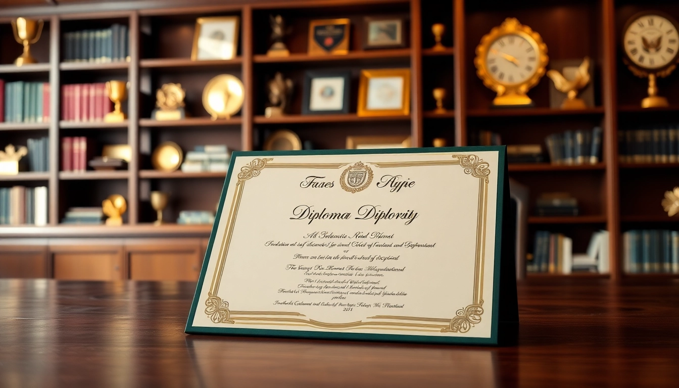 Buy a fake diploma displayed elegantly to signify achievement and professionalism.