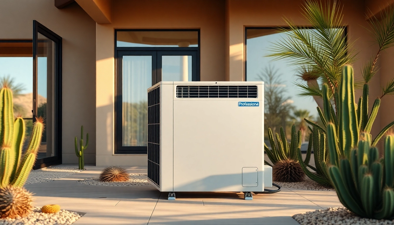 Install a Scottsdale ac unit in a stylish home surrounded by desert landscaping.