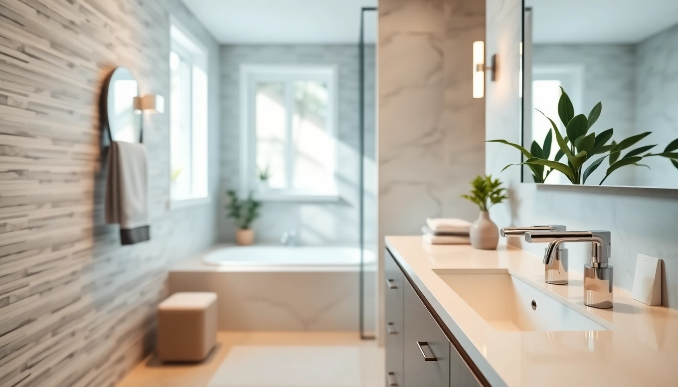 Bathroom remodeler showcasing a beautifully renovated bathroom with modern features and elegant design.