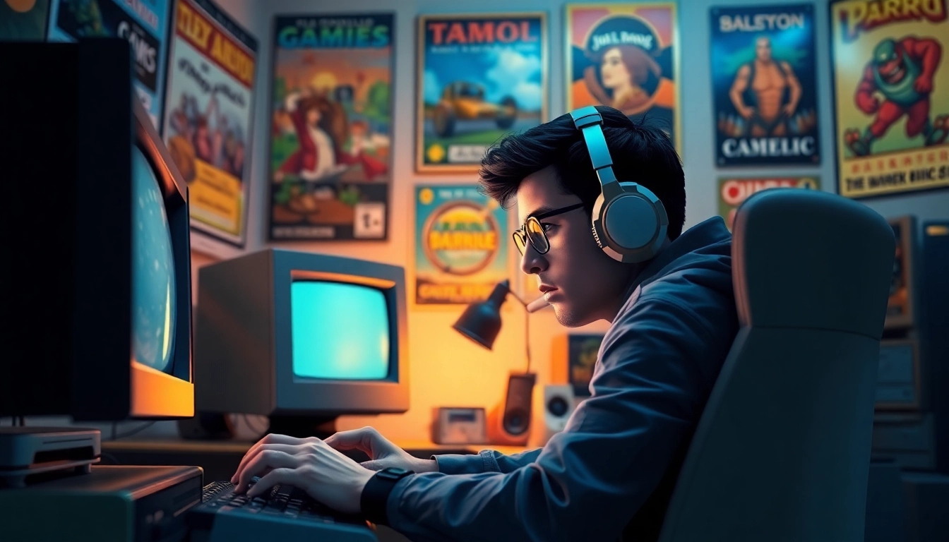 Engage and play dos games on a retro gaming setup, showcasing nostalgia and excitement.
