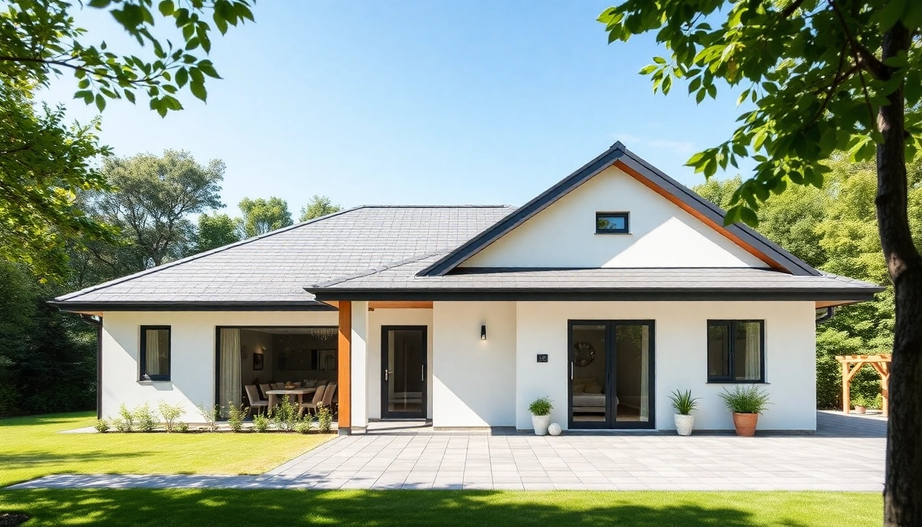 Explore this stunning SIP house for sale featuring modern design and beautiful landscaping.