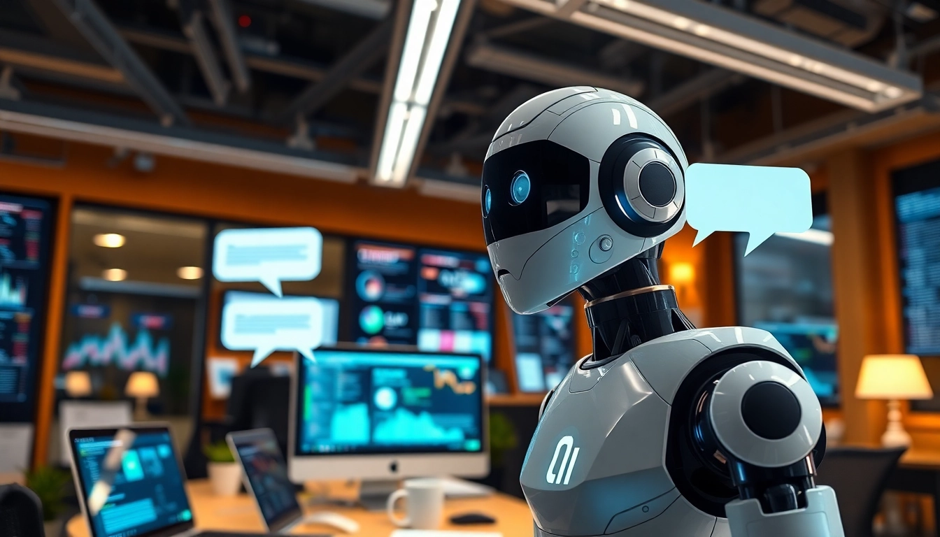 Showcasing an AI bot for websites engaging users through chat interfaces.