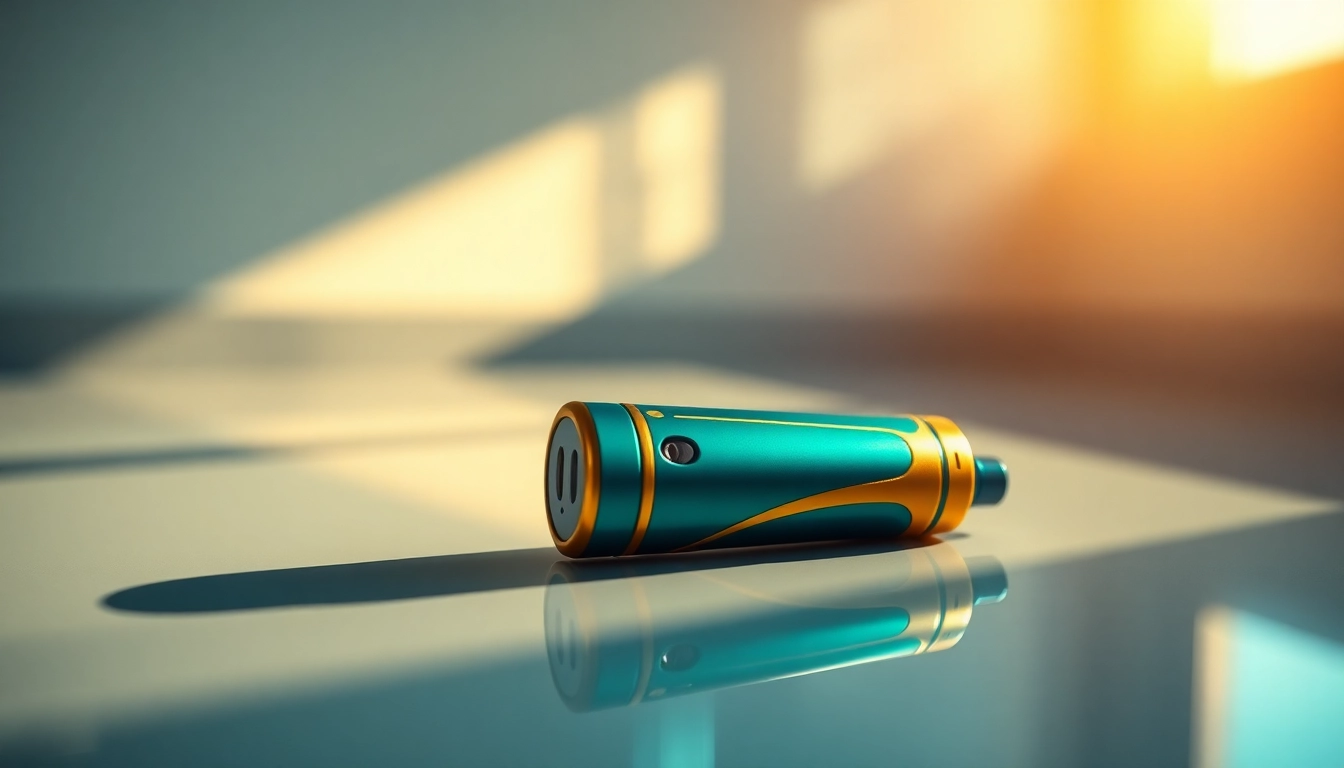 Showcasing a vibrant tugboat vape in a minimalistic arrangement lighting up the modern lifestyle.