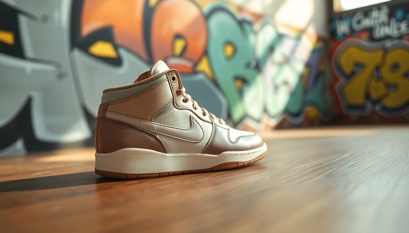 Showcase of Jordan 1:1 sneakers in stylish urban setting with contemporary design details.