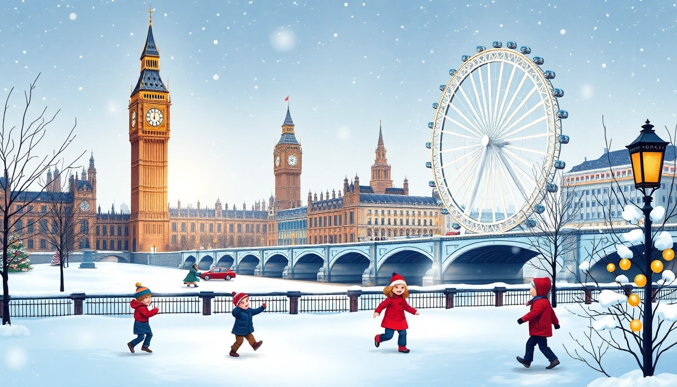 Share heartwarming London Christmas cards showcasing iconic landmarks and festive cheer.