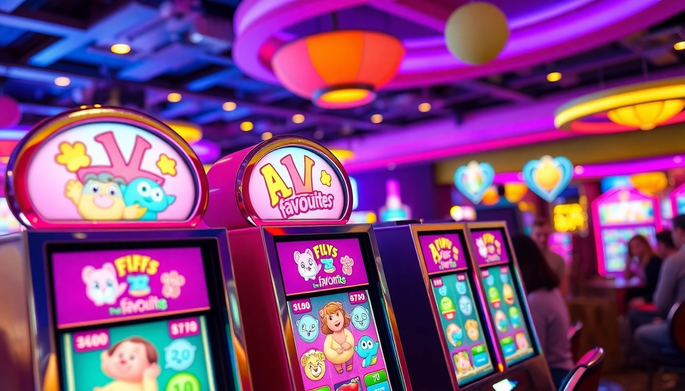 Play Fluffy favourites slots not on gamstop in a vibrant casino environment.