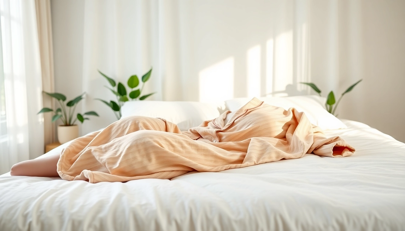 Experience the comfort of Bamboo sleepwear showcased in a serene bedroom setting.