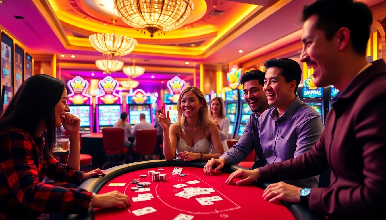 Experience the thrilling We1Win Casino environment with vibrant gaming activities and players.