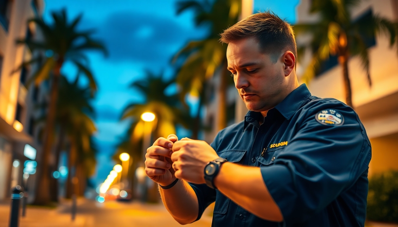 Carballo Locksmith technician assisting a client with a lock issue in Miami.