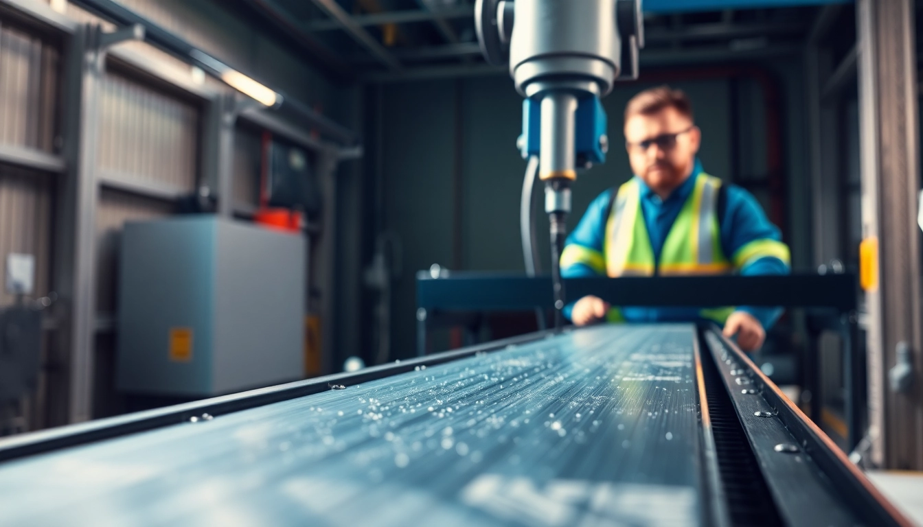 Laser cleaning machine operating in an industrial environment with precision and efficiency.