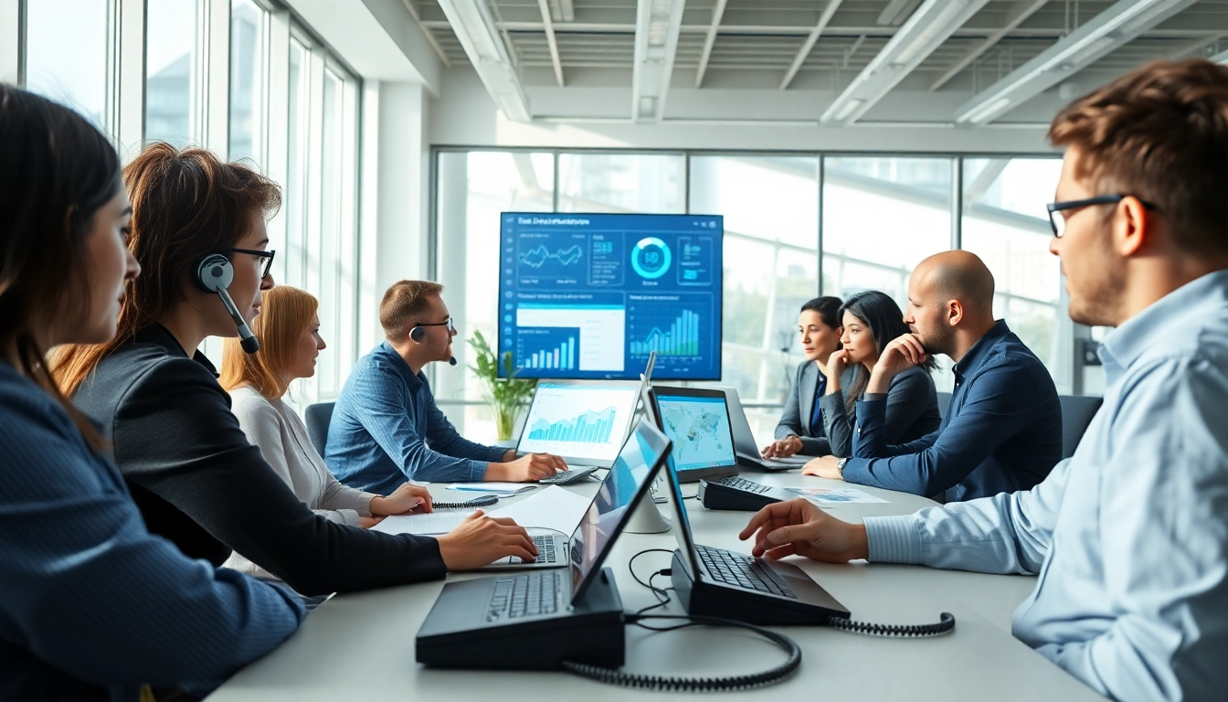 Engage in Telephone Data Collection during a professional interview session in a modern office.