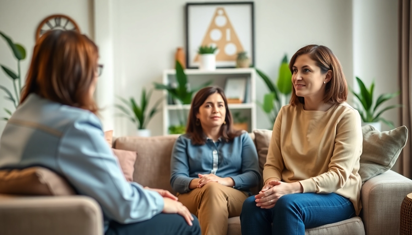 Couples Therapy Austin session with therapist guiding couple in active conversation.