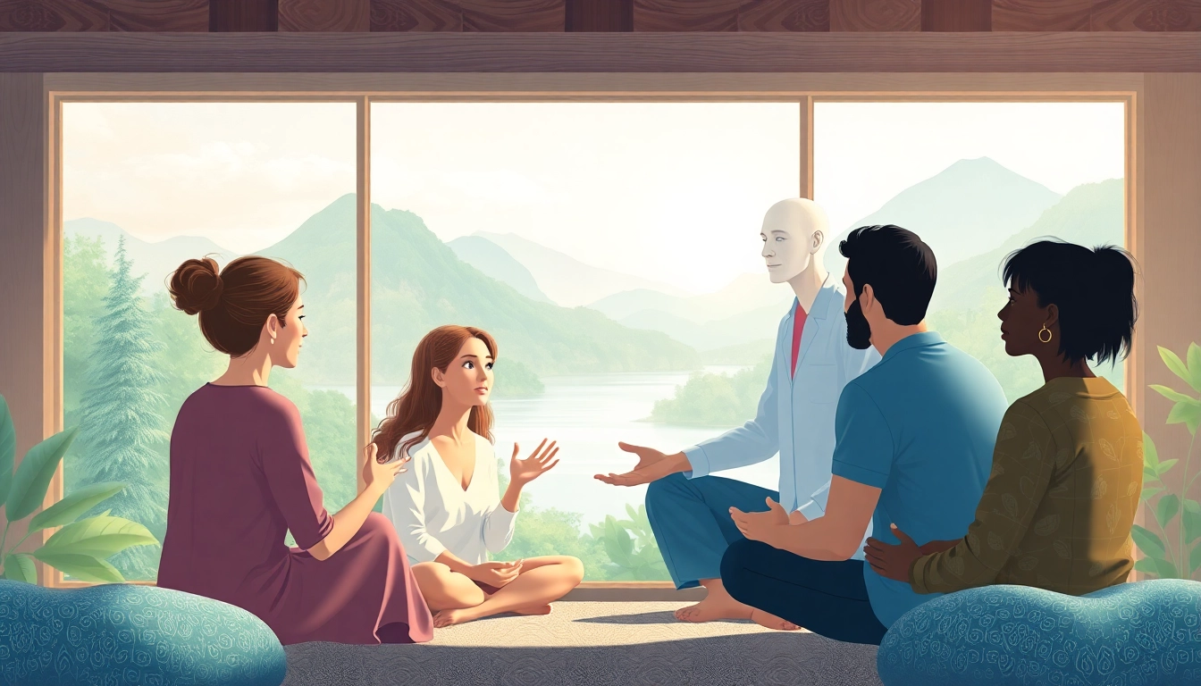 Supportive environment for healing trauma in a calming therapy session.