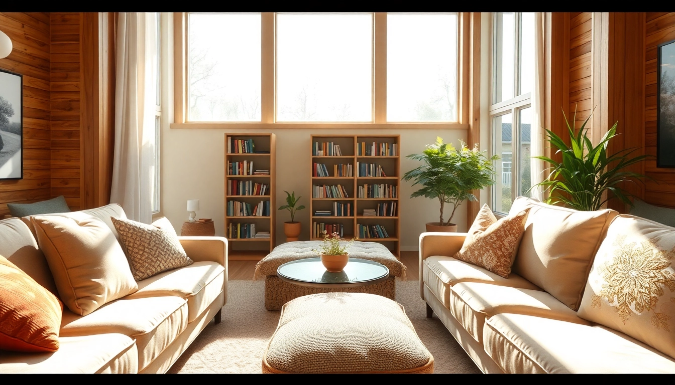 Creëer een fijn voor thuis interieur met warme kleuren en comfortabele meubels.
