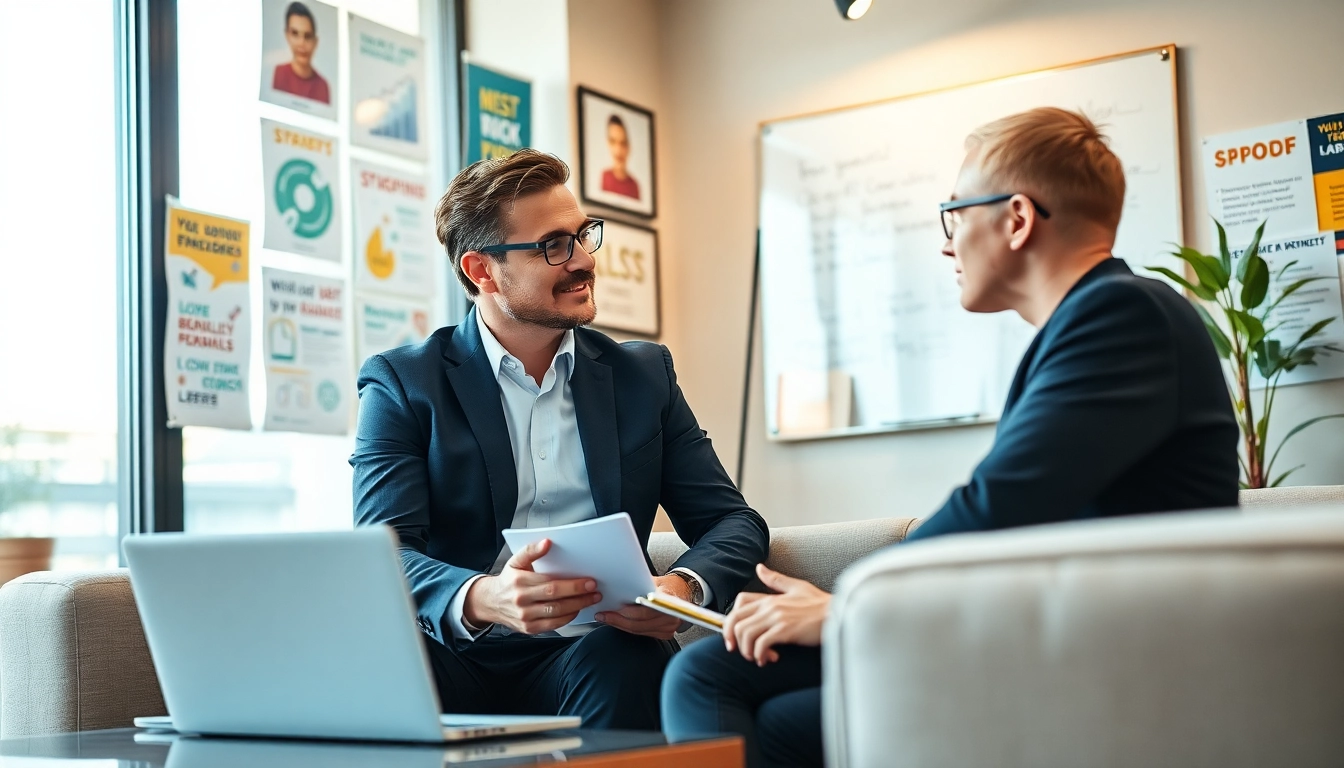 Connect with a skilled business coach near me in a dynamic office setting.