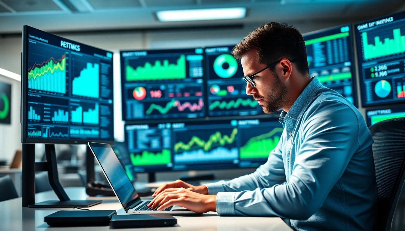 Analyze competitor data using AI for competitor analysis in a modern office environment.