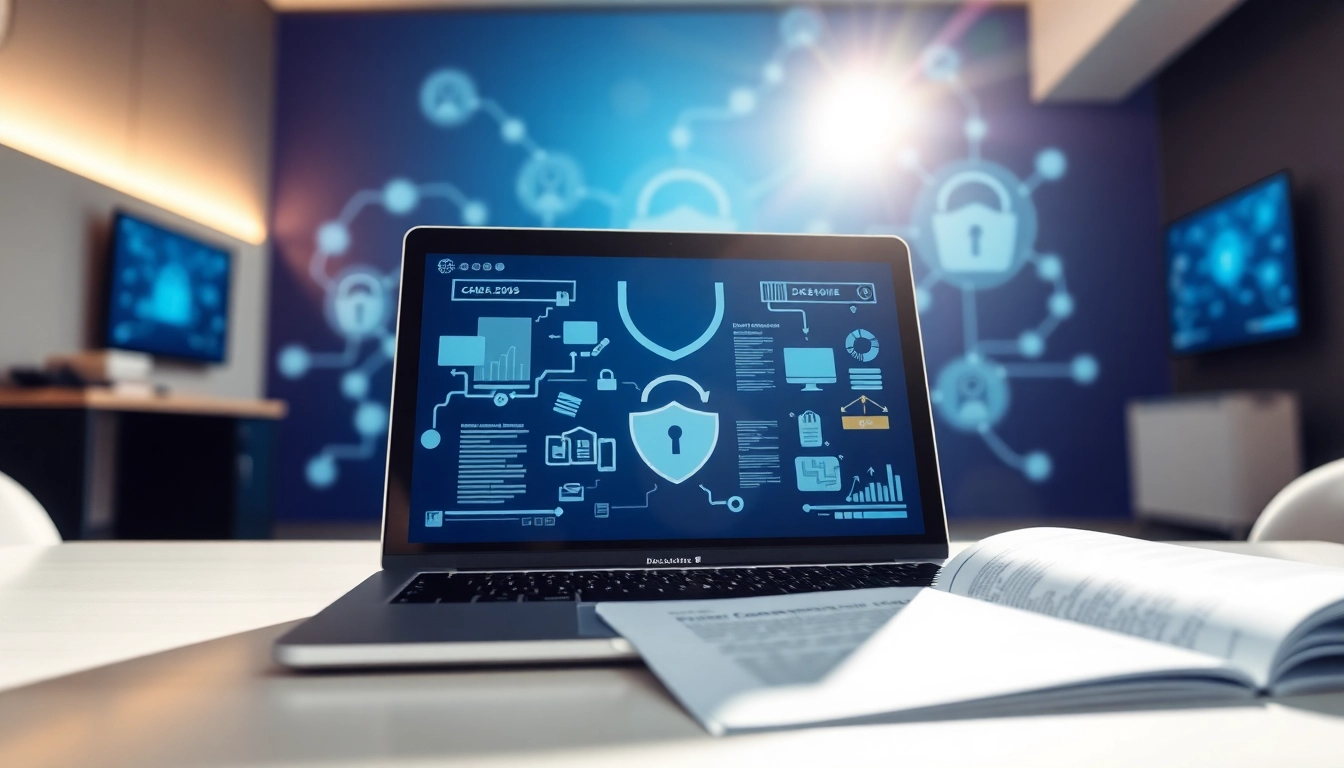 Datenraum wird professionell präsentiert, mit sicherem Dokumentenaustausch auf einem Laptop.