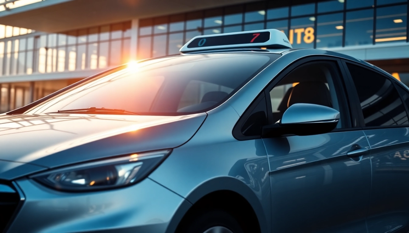 Airport taxi Halifax ready for passengers outside the terminal, showcasing a stylish and reliable service.