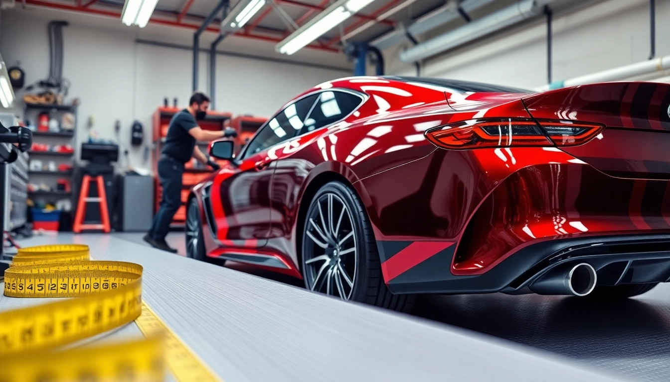 Apply vibrant wraps in the Automotive Wrap & PPF Support Center for a stylish vehicle transformation.