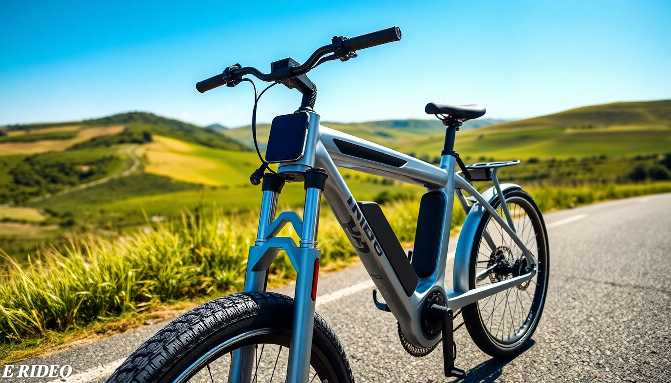 Riding the E Ride Pro SS 3.0 electric bike against a serene landscape.