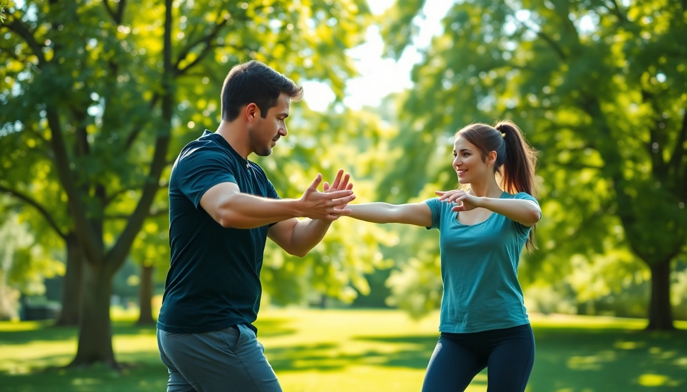 Personal Trainer in Tonbridge demonstrating exercises in an outdoor workout session.