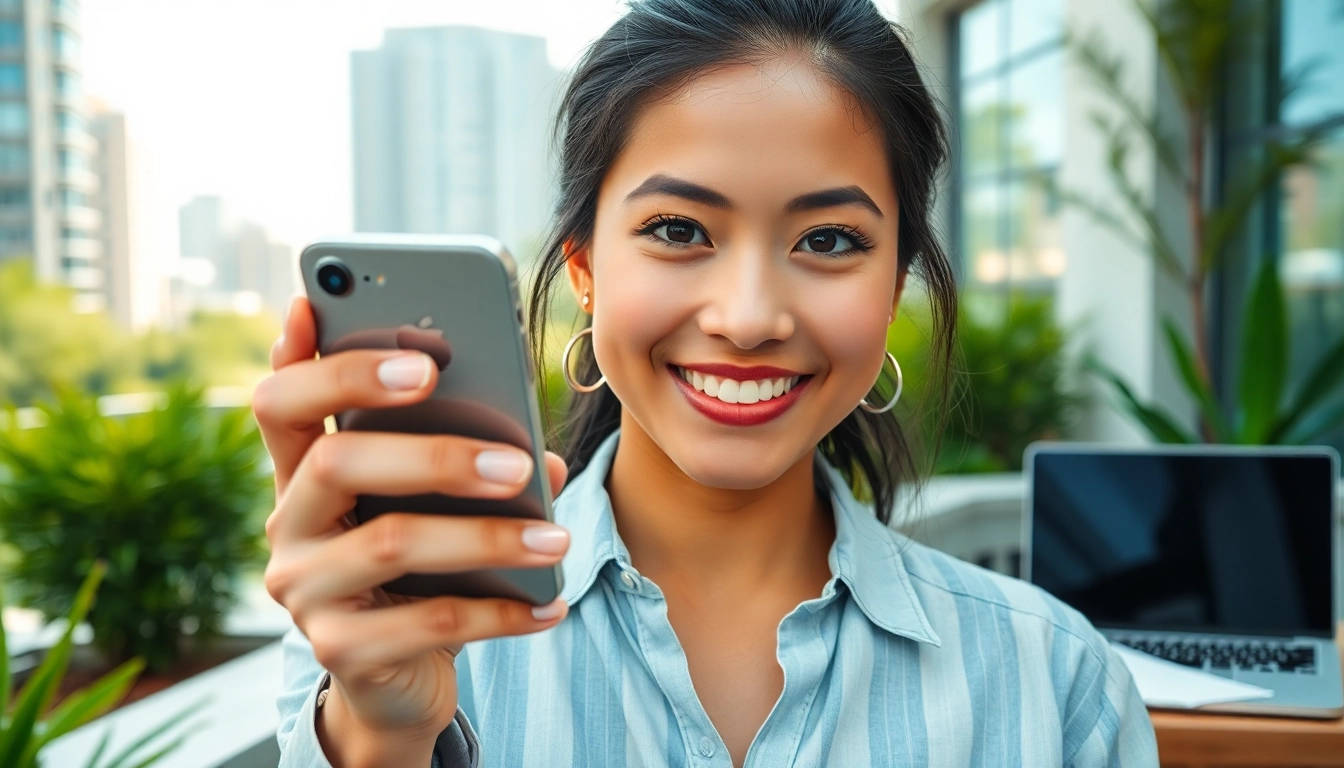 Sell your old phone with confidence in a bright urban environment.