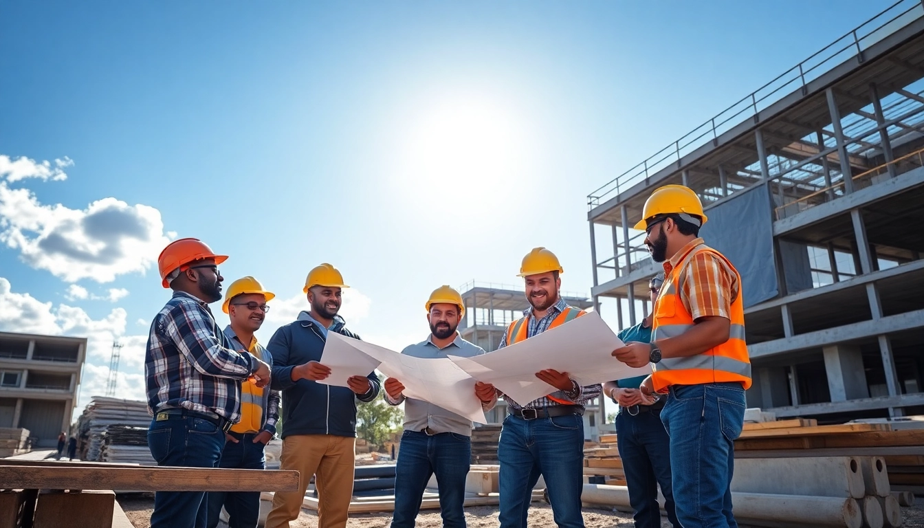 New Jersey Commercial General Contractor collaborating on a construction site project with professionalism.