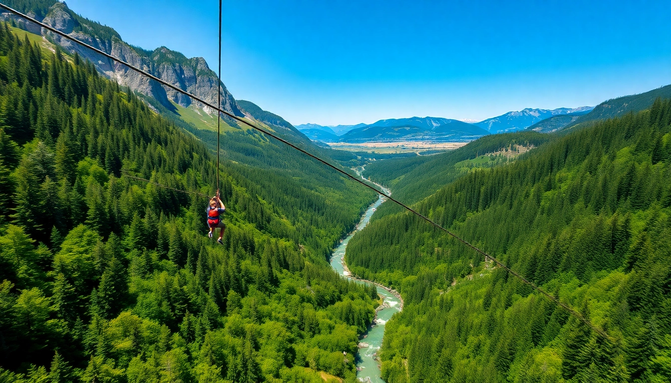 Bovec zipline park above Učja valley offers thrilling views through ziplines.